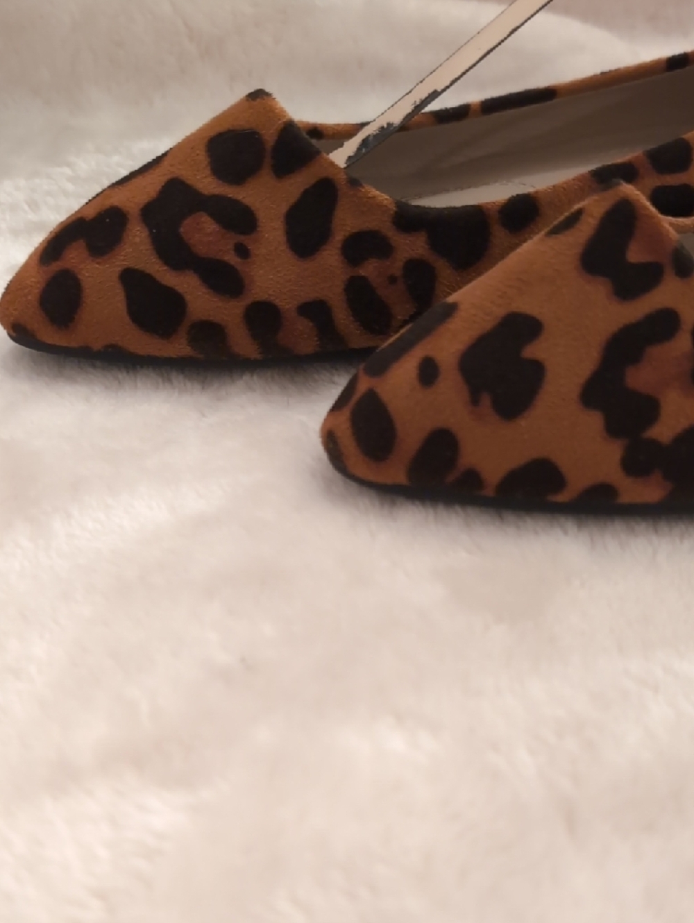 Leopard Print Pointed Toe Flats - Women's Size 7 - Picture 4 of 11